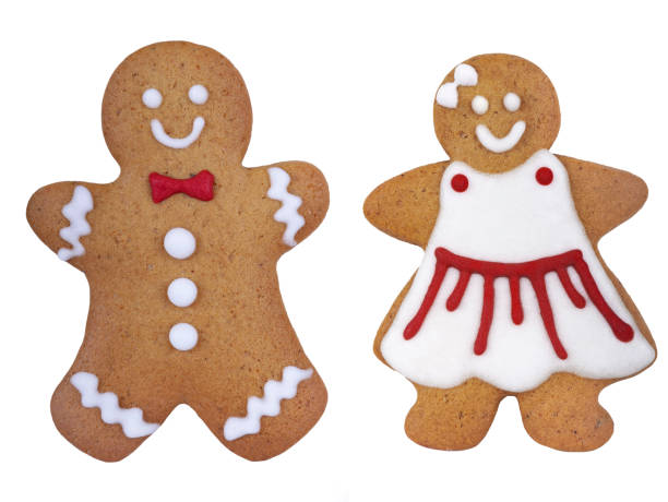 istock Gingerbread couple isolated on white background 1289104731