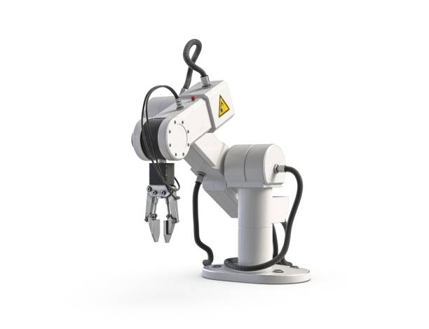 istock 3D render of robot arm isolated on white 1289107861