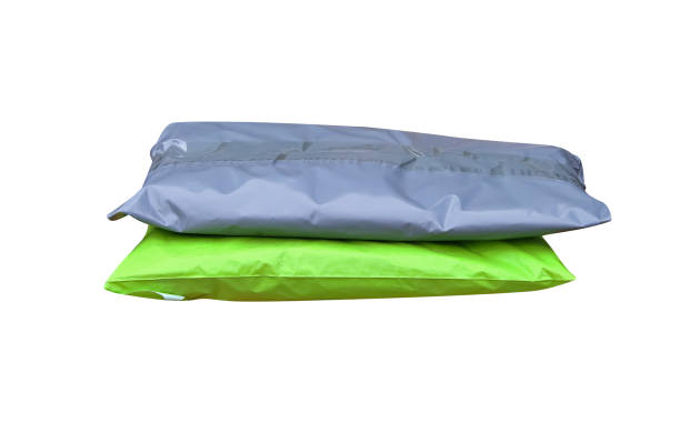 istock Two polythene envelope packaging , overlap parcel closed isolated on white background clipping path 1289114798