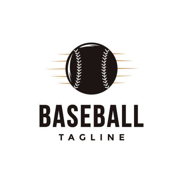 ilustrações de stock, clip art, desenhos animados e ícones de vintage baseball vector with ball icon on white background - baseball silhouette pitcher playing