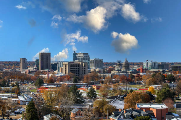 boise ,idaho centrum stolicy stanu idaho - idaho state capitol zdjęcia i obrazy z banku zdjęć