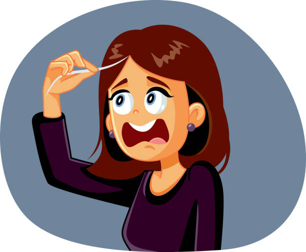 Woman Reacting To First Gray Hair Vector Cartoon Stock Illustration -  Download Image Now - Emotional Stress, Gray Hair, 30-39 Years - iStock
