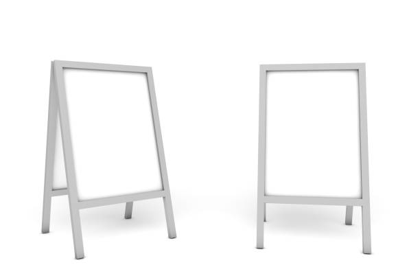 istock Blank white metallic outdoor advertising stand 1289132435
