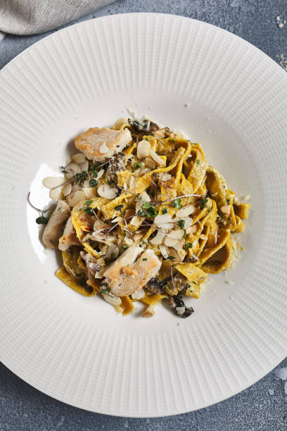 istock Gourmet Pasta with Chicken and Mushrooms 1289133018