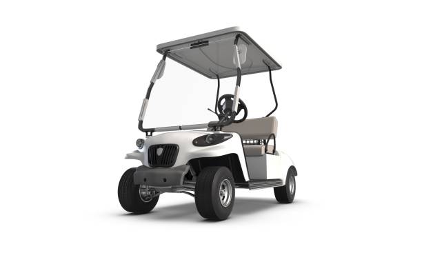3D render of Golf cart isolated on white background 3D render of Golf cart isolated on white animal drawn stock pictures, royalty-free photos & images