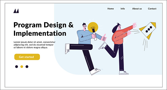Program Intro Page Program Design Implementation Landing Page Heading Concept Template For ...