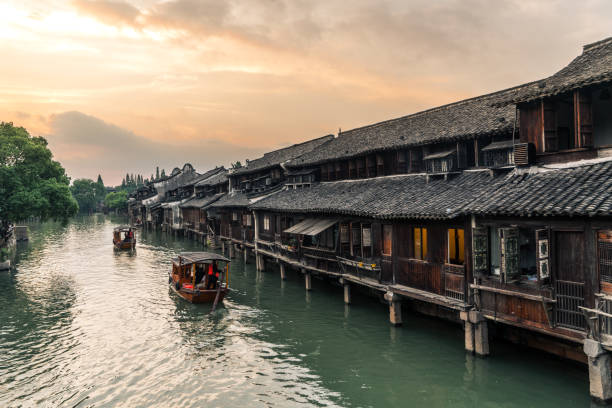 Landscape of Wuzhen, a historic scenic town Landscape of Wuzhen, a historic scenic town jiangsu province photos stock pictures, royalty-free photos & images