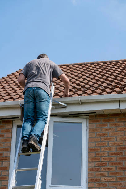 istock Senior man cleaning gutters 1289143858