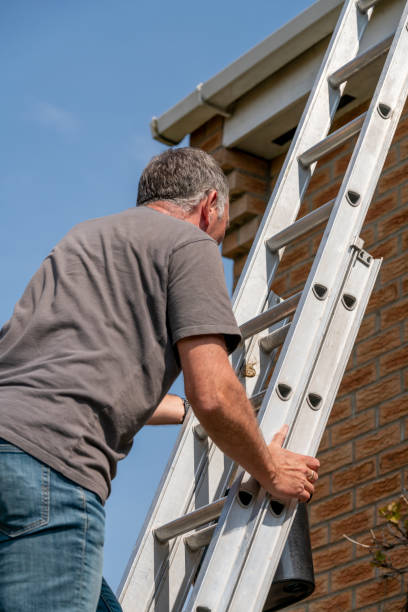 istock Senior man cleaning gutters 1289143910