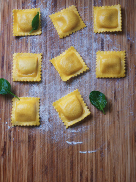 Traditional italian pasta ravioli stock photo