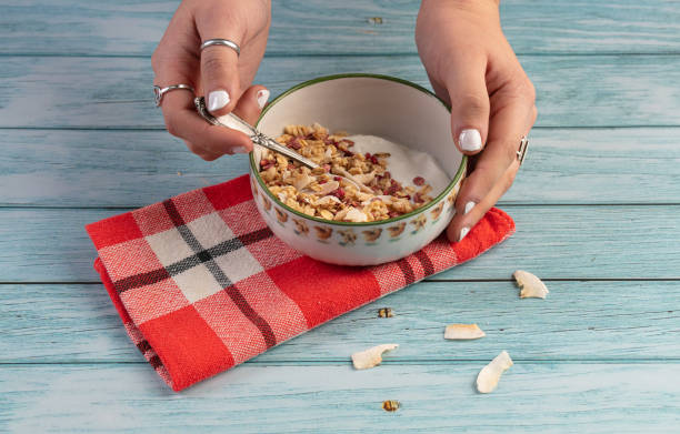 istock Cereal bowl with dried fruits 1289150210