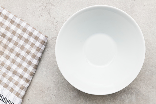 empty plate and kitchen textile napkin