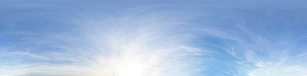 istock sky part of seamless panorama on sunset time with light clouds, for easy use in 3D graphics and composites in drone spherical panoramas as a sky dome 1289154893