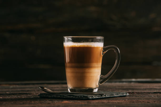 istock Coffee Latte on the Wooden Rustic Background 1289158573