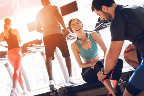 istock Athletes engage in modern treadmills in the bright gym. 1289159497