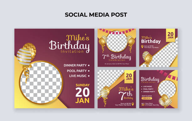 260+ Happy Birthday Banners For Facebook Background Illustrations