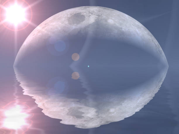 istock moon and sun are reflected  in water 1289167456