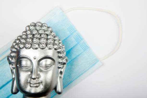 image of buddha mask white background