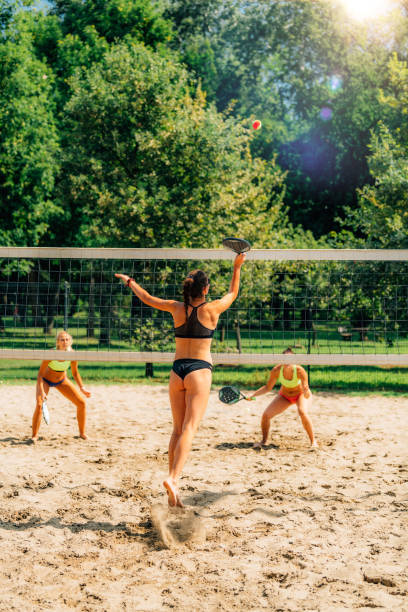 istock Beach Tennis Players at the Net 1289168922