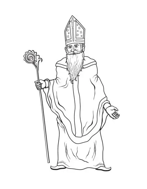 Vector illustration of Saint Nicholas