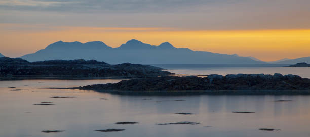 Sunset over the Isle of Rum, Scotland