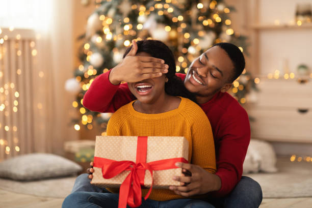 istock Surprise from husband in New Year and Christmas 1289179828