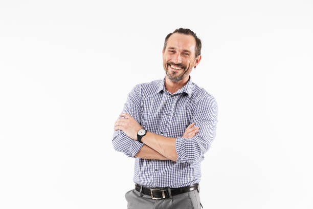 istock Handsome smiling adult man 1289187649