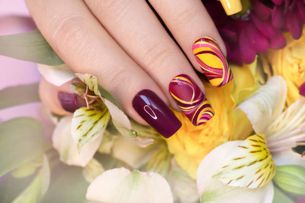 istock Fashionable multicolored manicure. 1289189253