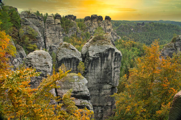 istock Saxon Switzerland is a unique natural wonder in 1289194332