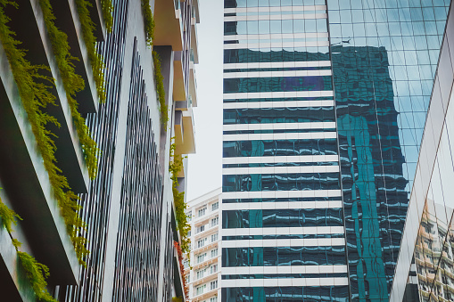 Perspective of office buildings in Kula Lumpur in Malaysia
