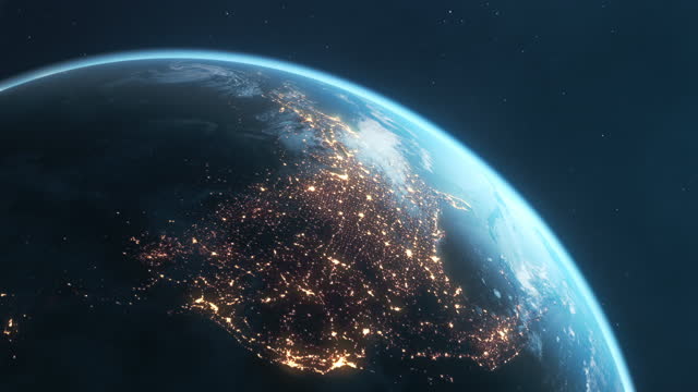 Planet Earth At Night - Loopable, Highly Detailed Animation