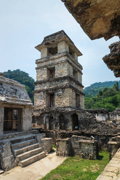 istock Maya temple ruins with palace and observation tower, Palanque, Chiapas, Mexico 1289196106