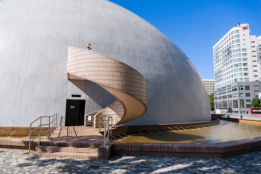 Hong Kong November 2020 : Hong Kong Space Museum in Tsim Sha Tsui, The building is notable for its hemispherical shape.