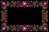 istock Floral ornament decorative frame on black background 1289203774
