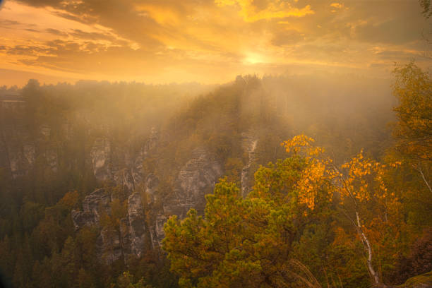 istock Saxon Switzerland is a unique natural wonder in 1289204863