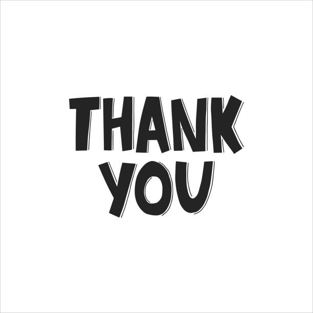 istock Hand drawn lettering Thank You. Black and white vector illustration for Thanks card 1289205486