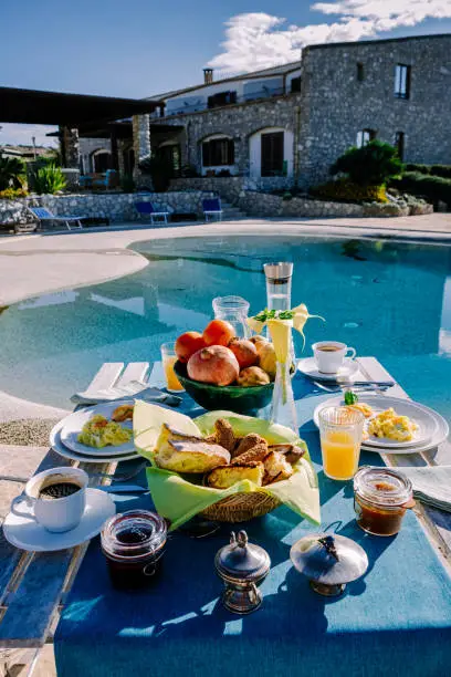 Breakfast at Agriturismo bed and breakfast at Sicily Italy, beautiful historical old farm renovated as BB Sicilia