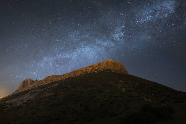 istock Milky way over rocky mountain 1289214154