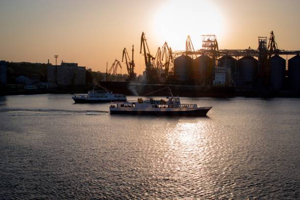istock Pleasure ships in the port on sunset time 1289215162