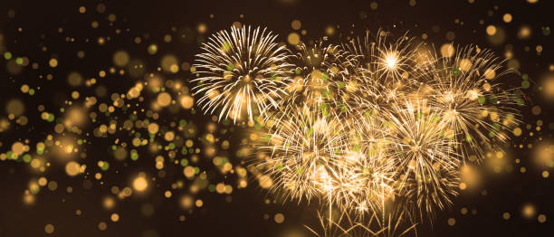 istock Abstract colored firework on dark sky. Celebration and anniversary concept 1289215795