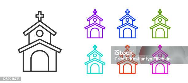 Ilustración de Icono De Construcción De La Iglesia De Línea Negra Aislado Sobre Fondo Blanco Iglesia Ilustración de Icono De Construcción De La Iglesia De Línea Negra Aislado Sobre Fondo Blanco Iglesia