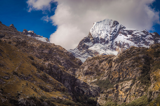 Cordillera Blanca idyllic landscape and Churup near Huaraz - Ancash Andes, Peru