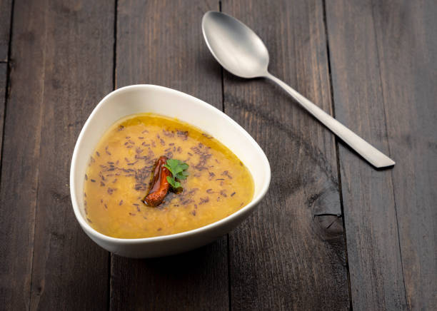 Traditional Indian lentils soup or yellow dal