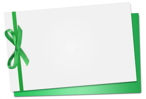 istock Gift card note with ribbon on isolated background 1289220915