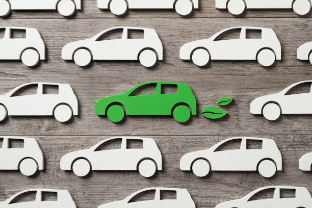 istock Electric car among others gasoline vehicles 1289221132
