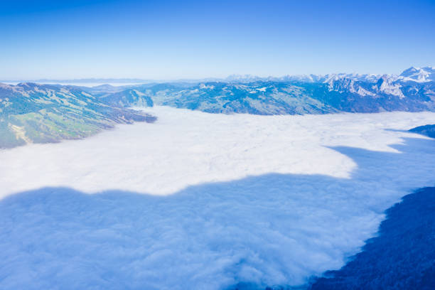 Typical Rigi landscape on Rigi Scheidegg, with clouds underfoot a magnificent panoramic view of the Alps and the midland. Clouds underfoot.