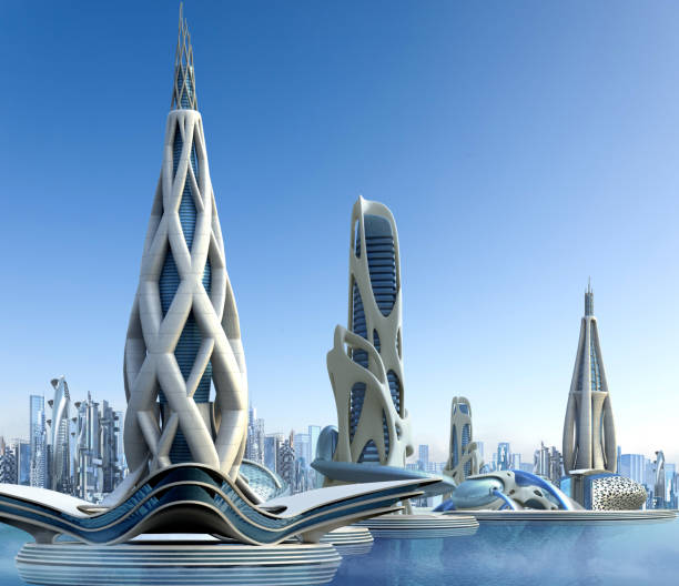 istock Futuristic building architecture and city skyline 1289232546
