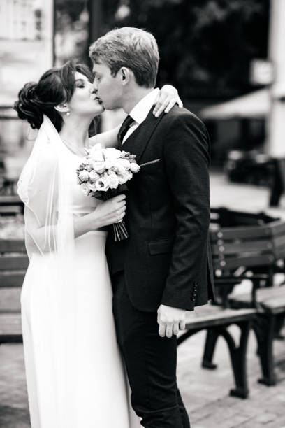 istock The newlyweds hug each other. Wedding photo. 1289237740