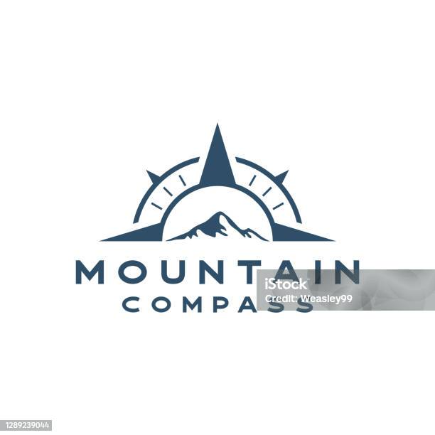 Compass With Mountain Vector Logo Template Illustration Design Stock Illustration Indonesia Navigational Compass Mountain Drawing Compass Icon Logo Stock Illustration - Download Image Now