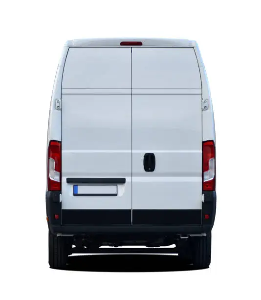 White delivery van, rear view